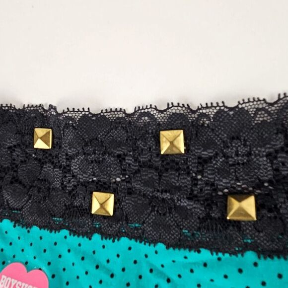 Victoria’s Secret M Boyshort Panty VS Pink Cheekster Medium Panties Teal Black - Picture 2 of 5